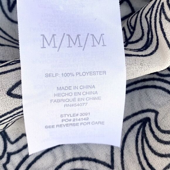 CABi Scrollwork Cream/Gray V-Neck Sleeveless Blous/Tunic #3091. Size Medium NWOT - Picture 9 of 10